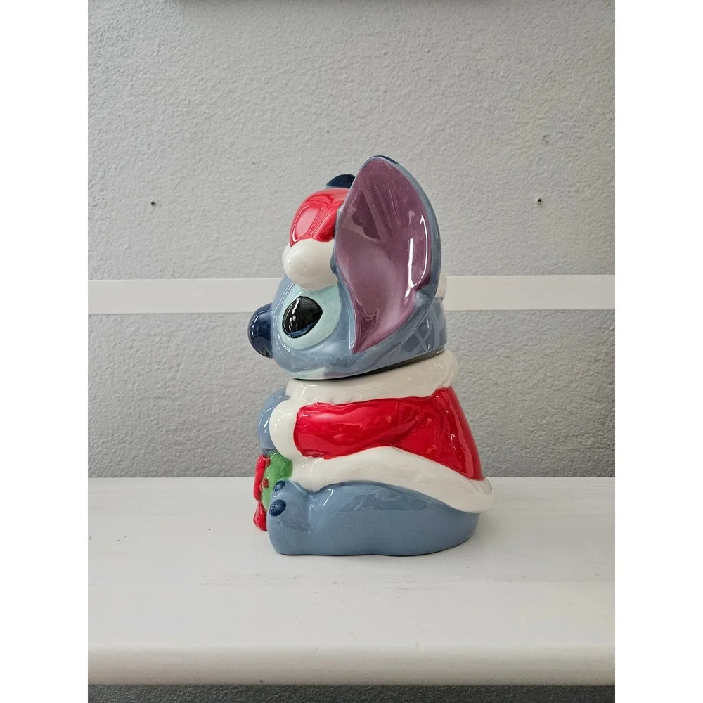 Zrike Brands Stitch Cookie Jar Blue Santa Christmas Disney